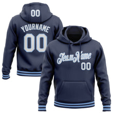 Загрузить изображение в средство просмотра галереи, Custom Stitched Navy White-Light Blue Sports Pullover Sweatshirt Hoodie