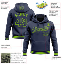 Загрузить изображение в средство просмотра галереи, Custom Stitched Navy Neon Green Sports Pullover Sweatshirt Hoodie