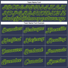 Загрузить изображение в средство просмотра галереи, Custom Stitched Navy Neon Green Sports Pullover Sweatshirt Hoodie