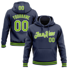 Charger l'image dans la galerie, Custom Stitched Navy Neon Green-White Sports Pullover Sweatshirt Hoodie
