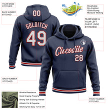 Charger l'image dans la galerie, Custom Stitched Navy White-Red Sports Pullover Sweatshirt Hoodie