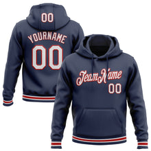 Charger l'image dans la galerie, Custom Stitched Navy White-Red Sports Pullover Sweatshirt Hoodie