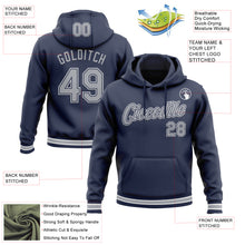 Charger l'image dans la galerie, Custom Stitched Navy Gray-White Sports Pullover Sweatshirt Hoodie