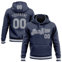 Charger l'image dans la galerie, Custom Stitched Navy Gray-White Sports Pullover Sweatshirt Hoodie