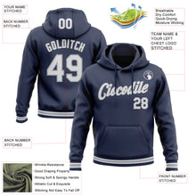 Charger l'image dans la galerie, Custom Stitched Navy White-Gray Sports Pullover Sweatshirt Hoodie
