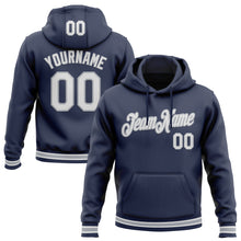 Charger l'image dans la galerie, Custom Stitched Navy White-Gray Sports Pullover Sweatshirt Hoodie