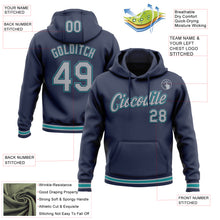 Charger l'image dans la galerie, Custom Stitched Navy Gray-Teal Sports Pullover Sweatshirt Hoodie