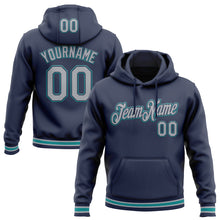 Charger l'image dans la galerie, Custom Stitched Navy Gray-Teal Sports Pullover Sweatshirt Hoodie