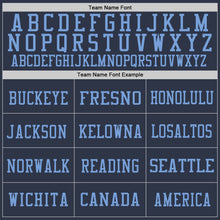 Загрузить изображение в средство просмотра галереи, Custom Navy Gold-Light Blue Mesh Authentic Throwback Football Jersey