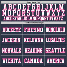 Laden Sie das Bild in den Galerie-Viewer, Custom Navy Pink-White Mesh Authentic Throwback Football Jersey