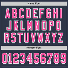 Laden Sie das Bild in den Galerie-Viewer, Custom Navy Pink-White Mesh Authentic Throwback Football Jersey