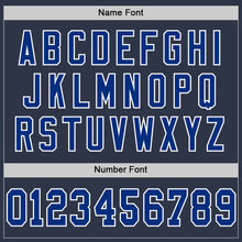 Charger l'image dans la galerie, Custom Navy Royal-White Mesh Authentic Throwback Football Jersey