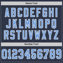 Load image into Gallery viewer, Custom Navy Light Blue-White Mesh Authentic Throwback Football Jersey