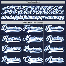 Load image into Gallery viewer, Custom Navy White-Light Blue Hockey Lace Neck Jersey