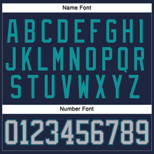 Load image into Gallery viewer, Custom Navy Gray-Teal Hockey Lace Neck Jersey