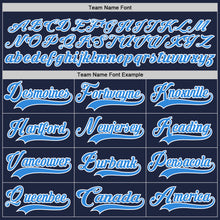 Charger l'image dans la galerie, Custom Navy Powder Blue-White Hockey Lace Neck Jersey