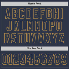 Load image into Gallery viewer, Custom Navy Old Gold Mesh Authentic Throwback Football Jersey