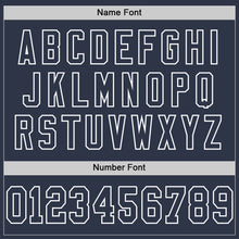 Laden Sie das Bild in den Galerie-Viewer, Custom Navy White Mesh Authentic Throwback Football Jersey