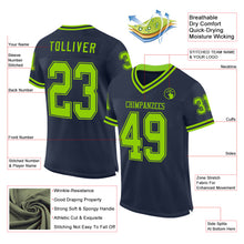 Charger l'image dans la galerie, Custom Navy Neon Green Mesh Authentic Throwback Football Jersey