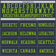 Charger l'image dans la galerie, Custom Navy Neon Green Mesh Authentic Throwback Football Jersey