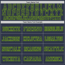 Charger l'image dans la galerie, Custom Navy Neon Green Mesh Authentic Throwback Football Jersey
