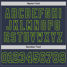 Charger l'image dans la galerie, Custom Navy Neon Green Mesh Authentic Throwback Football Jersey