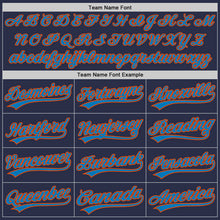 Charger l'image dans la galerie, Custom Navy Blue-Orange Authentic Throwback Baseball Jersey