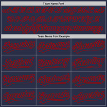 Laden Sie das Bild in den Galerie-Viewer, Custom Navy Red Authentic Throwback Baseball Jersey