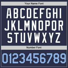 Charger l'image dans la galerie, Custom Navy Light Blue-White Authentic Throwback Baseball Jersey