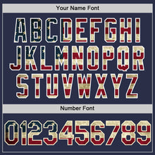 Charger l'image dans la galerie, Custom Navy Vintage USA Flag-White Authentic Throwback Baseball Jersey