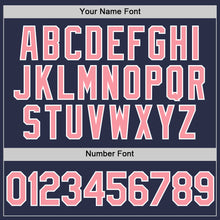 Загрузить изображение в средство просмотра галереи, Custom Navy Medium Pink-White Authentic Throwback Baseball Jersey