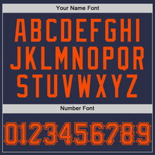 Загрузить изображение в средство просмотра галереи, Custom Navy Orange Authentic Throwback Baseball Jersey