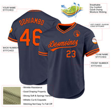 Загрузить изображение в средство просмотра галереи, Custom Navy Orange Authentic Throwback Baseball Jersey