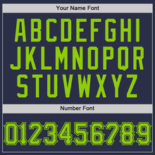 Загрузить изображение в средство просмотра галереи, Custom Navy Neon Green Authentic Throwback Baseball Jersey