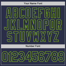 Загрузить изображение в средство просмотра галереи, Custom Navy Neon Green Authentic Throwback Baseball Jersey