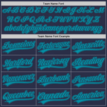 Загрузить изображение в средство просмотра галереи, Custom Navy Teal Authentic Throwback Baseball Jersey