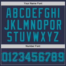 Загрузить изображение в средство просмотра галереи, Custom Navy Teal Authentic Throwback Baseball Jersey