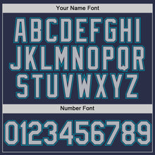 Загрузить изображение в средство просмотра галереи, Custom Navy Gray-Teal Authentic Throwback Baseball Jersey