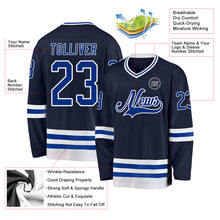 Загрузить изображение в средство просмотра галереи, Custom Navy Royal-White Hockey Jersey