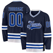 Загрузить изображение в средство просмотра галереи, Custom Navy Royal-White Hockey Jersey