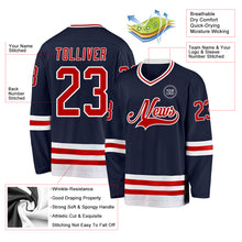 Загрузить изображение в средство просмотра галереи, Custom Navy Red-White Hockey Jersey