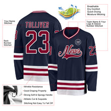 Загрузить изображение в средство просмотра галереи, Custom Navy Maroon-White Hockey Jersey