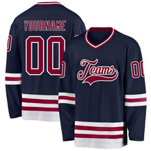 Загрузить изображение в средство просмотра галереи, Custom Navy Maroon-White Hockey Jersey