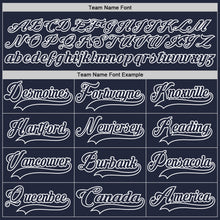 Load image into Gallery viewer, Custom Navy White Hockey Jersey