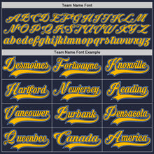 Load image into Gallery viewer, Custom Navy Gold-Light Blue Hockey Jersey