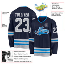 Загрузить изображение в средство просмотра галереи, Custom Navy Gray-Blue Hockey Jersey