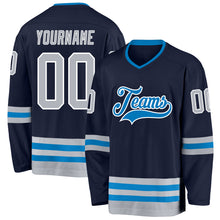 Загрузить изображение в средство просмотра галереи, Custom Navy Gray-Blue Hockey Jersey
