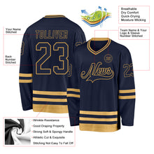 Загрузить изображение в средство просмотра галереи, Custom Navy Old Gold Hockey Jersey