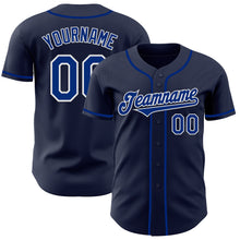 Загрузить изображение в средство просмотра галереи, Custom Navy Royal-White Authentic Baseball Jersey