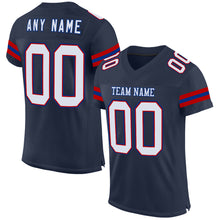Laden Sie das Bild in den Galerie-Viewer, Custom Navy Red-Royal Mesh Authentic Football Jersey